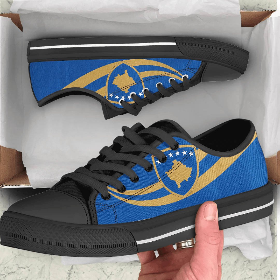 Shoes Kosovo Coat Of Arms And Flag Low Top Shoes