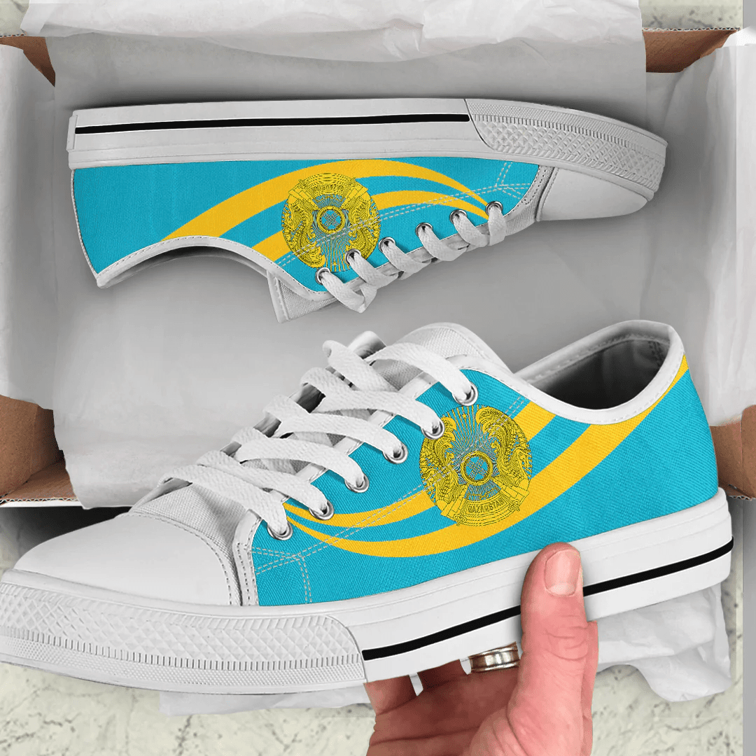 Shoes Kazakhstan Coat Of Arms And Flag Low Top Shoes