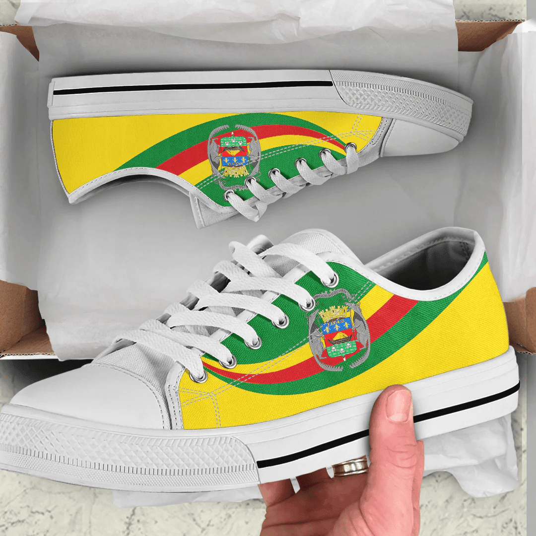 Shoes French Guiana Coat Of Arms And Flag Low Top Shoes