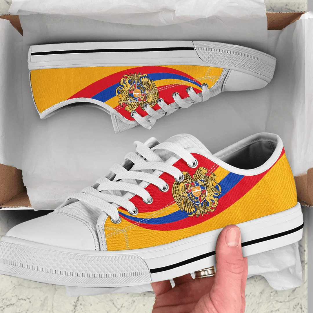 Shoes Armenia Coat Of Arms And Flag Low Top Shoes