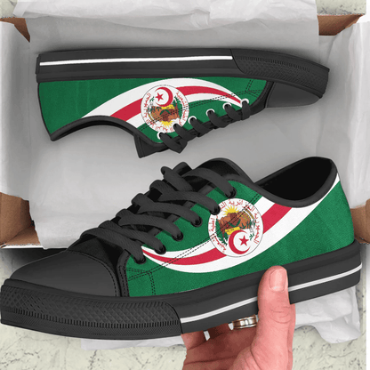 Shoes Algeria Coat Of Arms And Flag Low Top Shoes