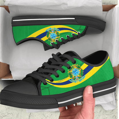 Shoes Brazil Coat Of Arms And Flag Low Top Shoes