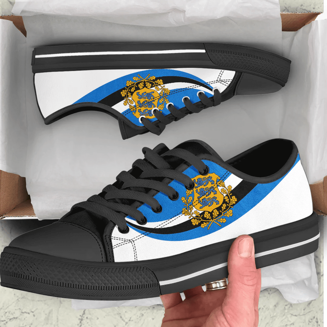 Shoes Estonia Coat Of Arms And Flag Low Top Shoes