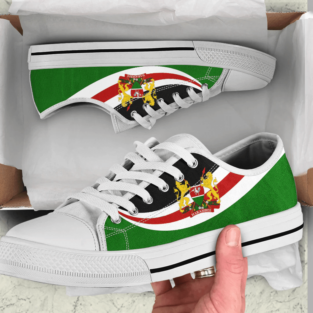 Shoes Kenya Coat Of Arms And Flag Low Top Shoes