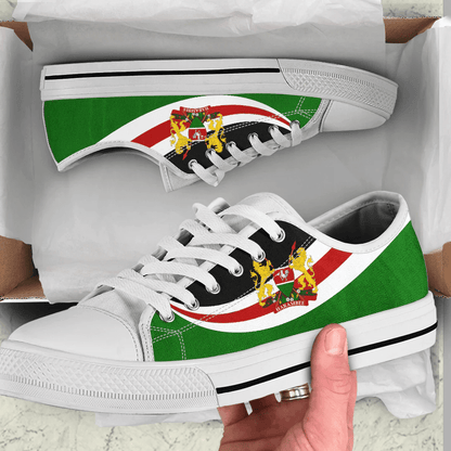 Shoes Kenya Coat Of Arms And Flag Low Top Shoes