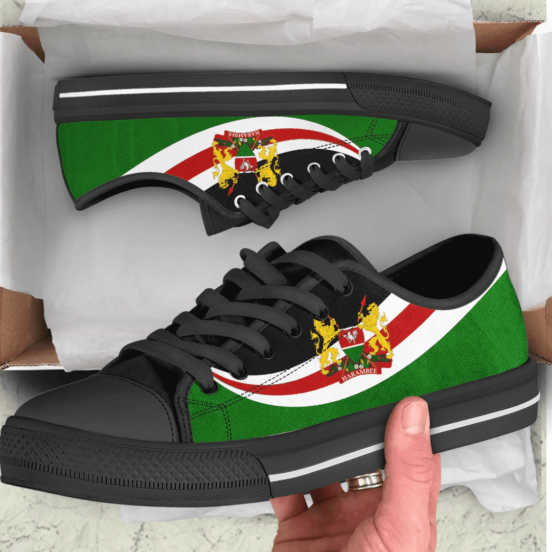 Shoes Kenya Coat Of Arms And Flag Low Top Shoes