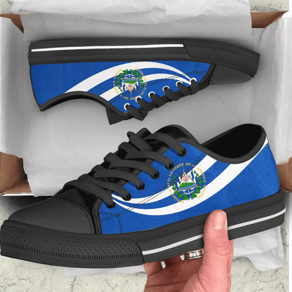 Shoes El Salvador Coat Of Arms And Flag Low Top Shoes