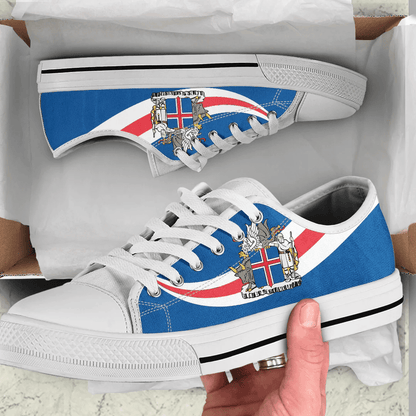 Shoes Iceland Coat Of Arms And Flag Low Top Shoes