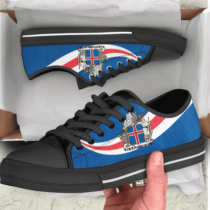 Shoes Iceland Coat Of Arms And Flag Low Top Shoes