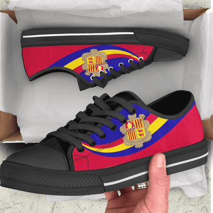 Shoes Andorra Coat Of Arms And Flag Low Top Shoes
