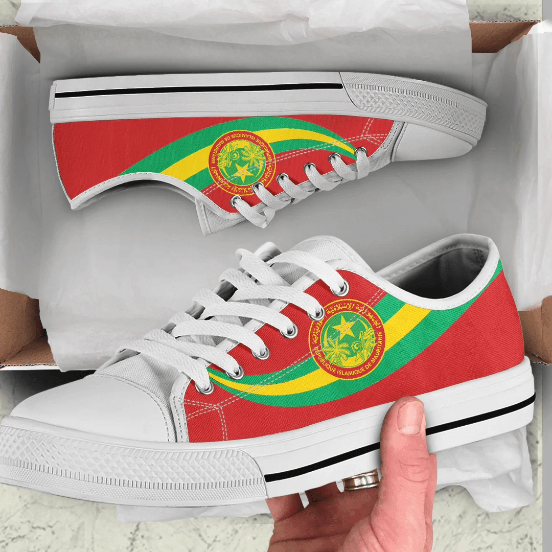 Shoes Mauritania Coat Of Arms And Flag Low Top Shoes