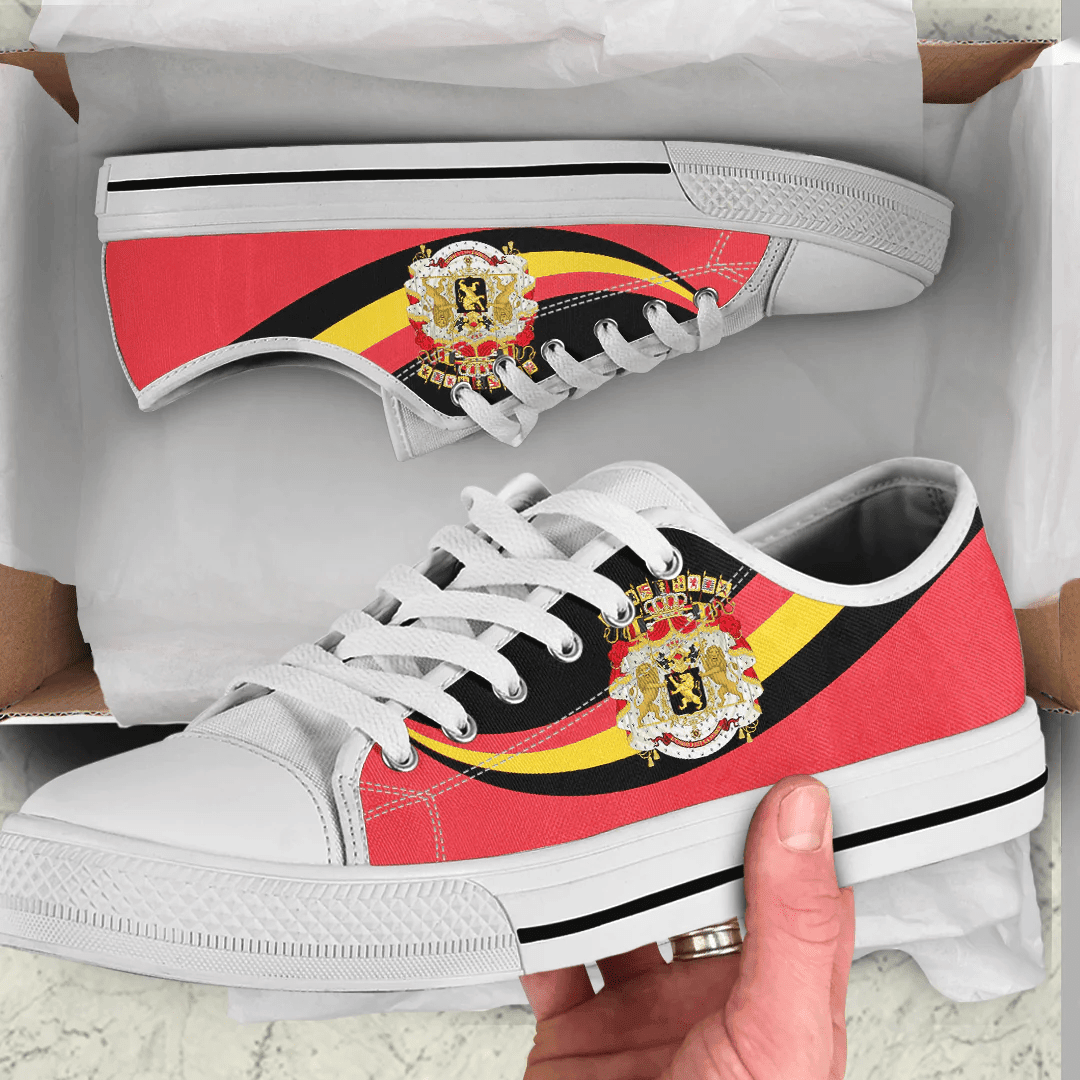 Shoes Belgium Coat Of Arms And Flag Low Top Shoes