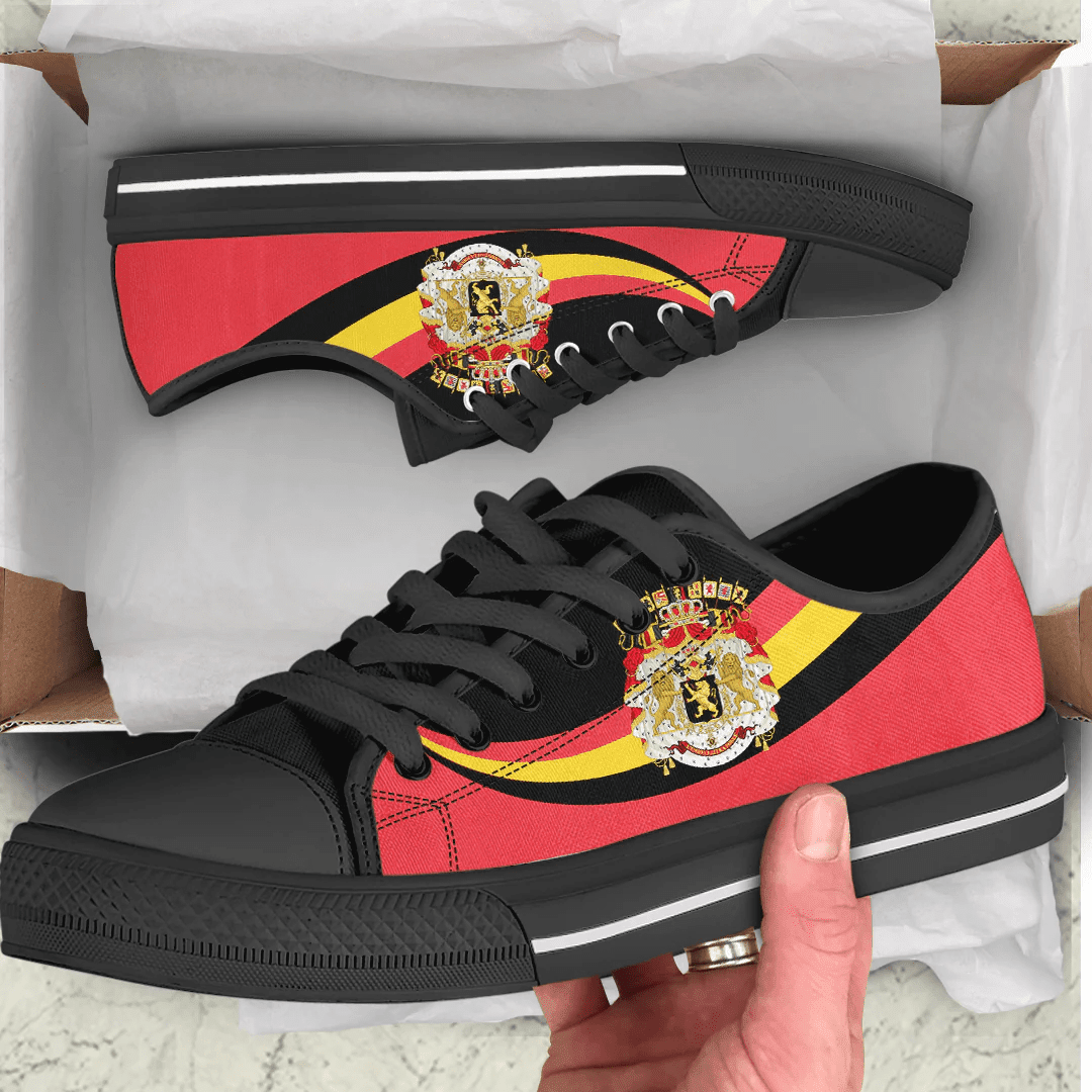 Shoes Belgium Coat Of Arms And Flag Low Top Shoes