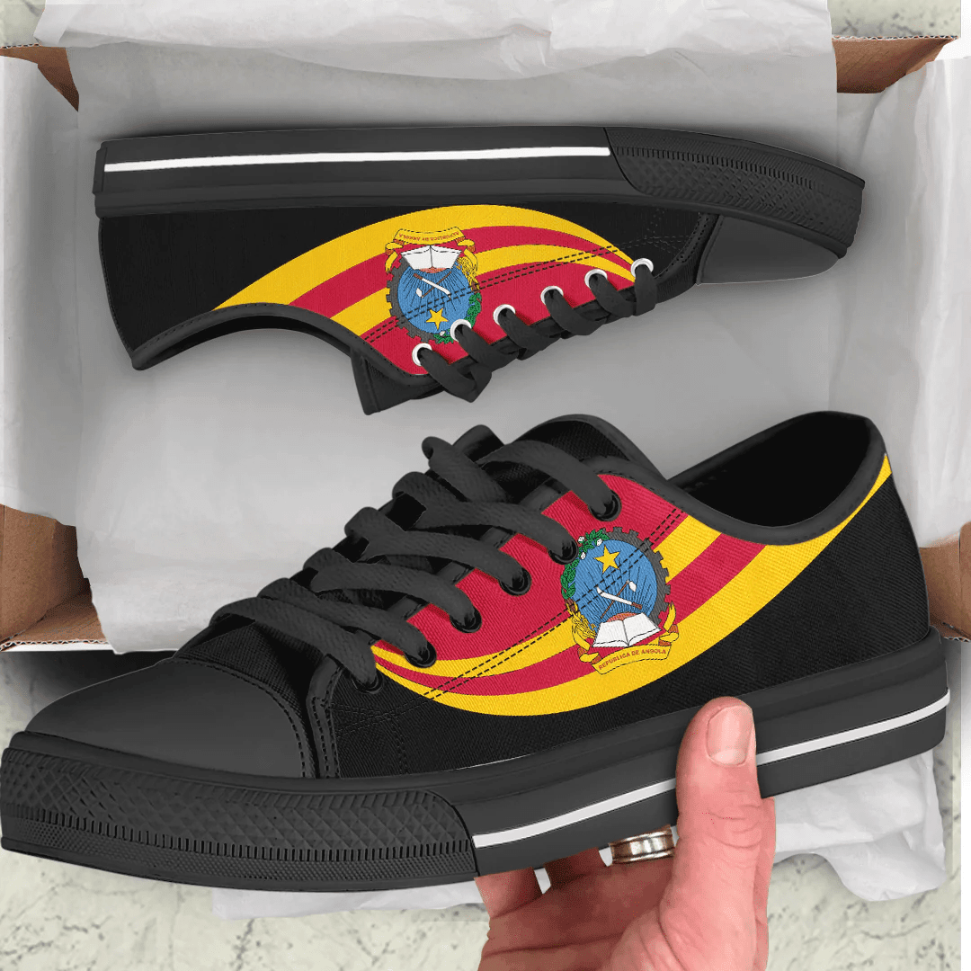 Shoes Angola Coat Of Arms And Flag Low Top Shoes