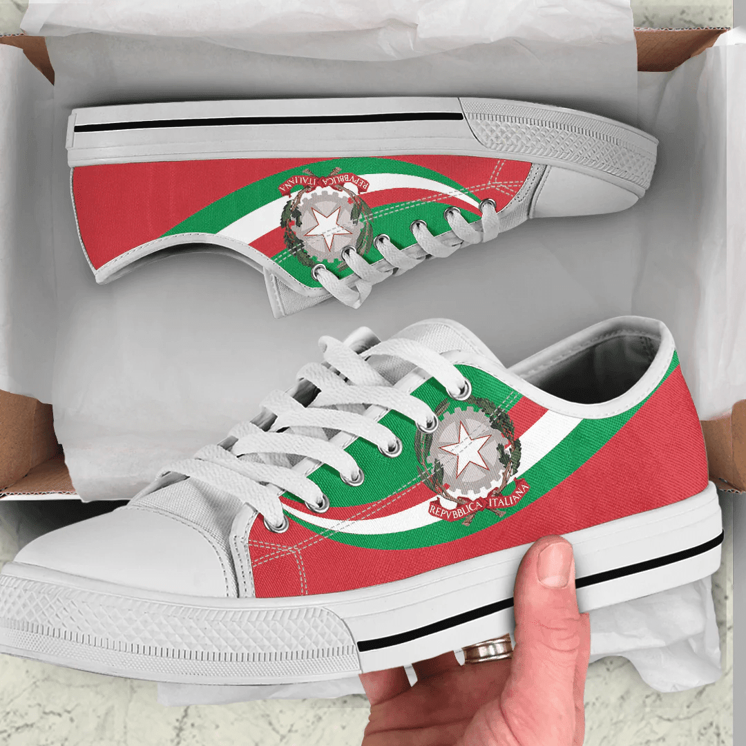 Shoes Italy Coat Of Arms And Flag Low Top Shoes