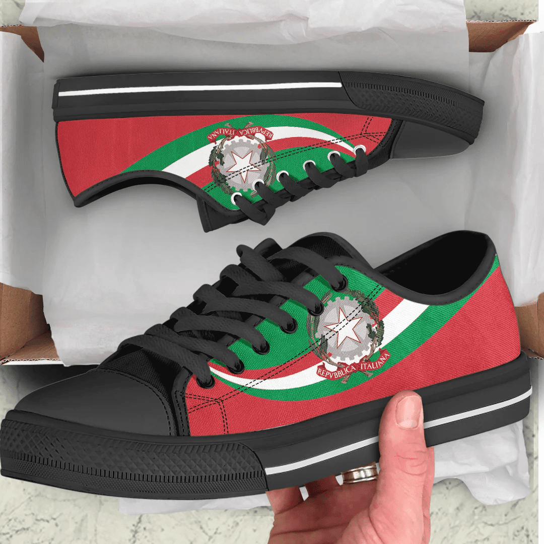 Shoes Italy Coat Of Arms And Flag Low Top Shoes