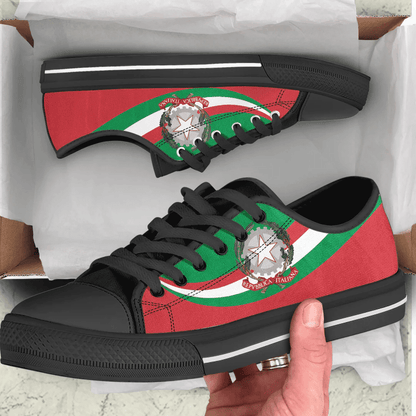 Shoes Italy Coat Of Arms And Flag Low Top Shoes