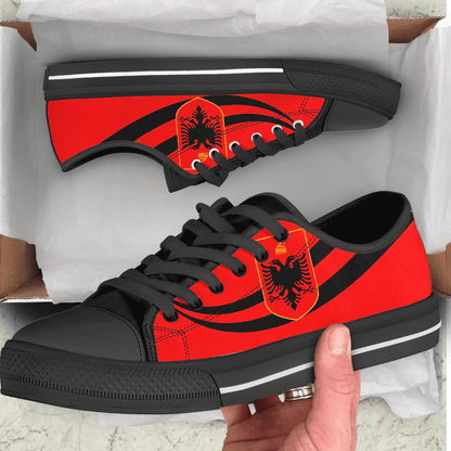 Shoes Albania Coat Of Arms And Flag Low Top Shoes