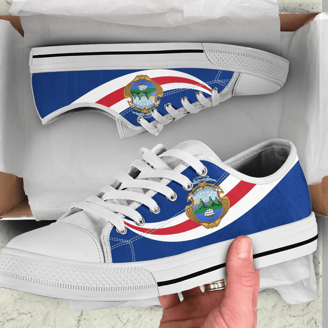 Shoes Costa Rica Coat Of Arms And Flag Low Top Shoes