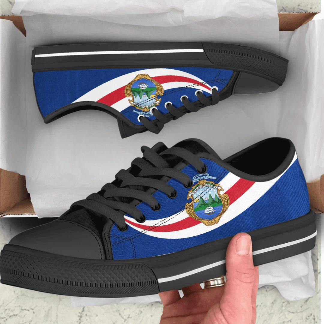 Shoes Costa Rica Coat Of Arms And Flag Low Top Shoes