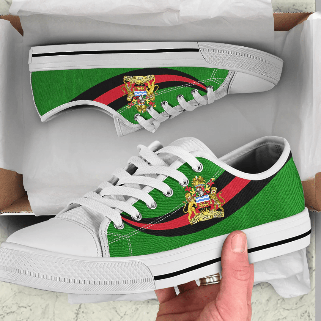 Shoes Malawi Coat Of Arms And Flag Low Top Shoes