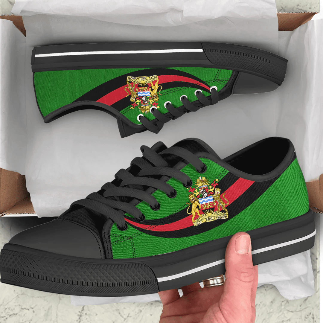Shoes Malawi Coat Of Arms And Flag Low Top Shoes