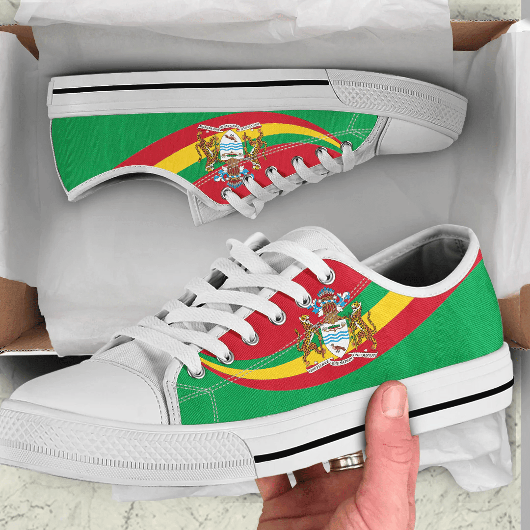 Shoes Guyana Coat Of Arms And Flag Low Top Shoes