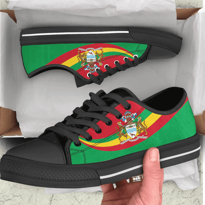 Shoes Guyana Coat Of Arms And Flag Low Top Shoes