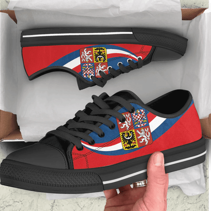 Shoes Czech Republic Coat Of Arms And Flag Low Top Shoes
