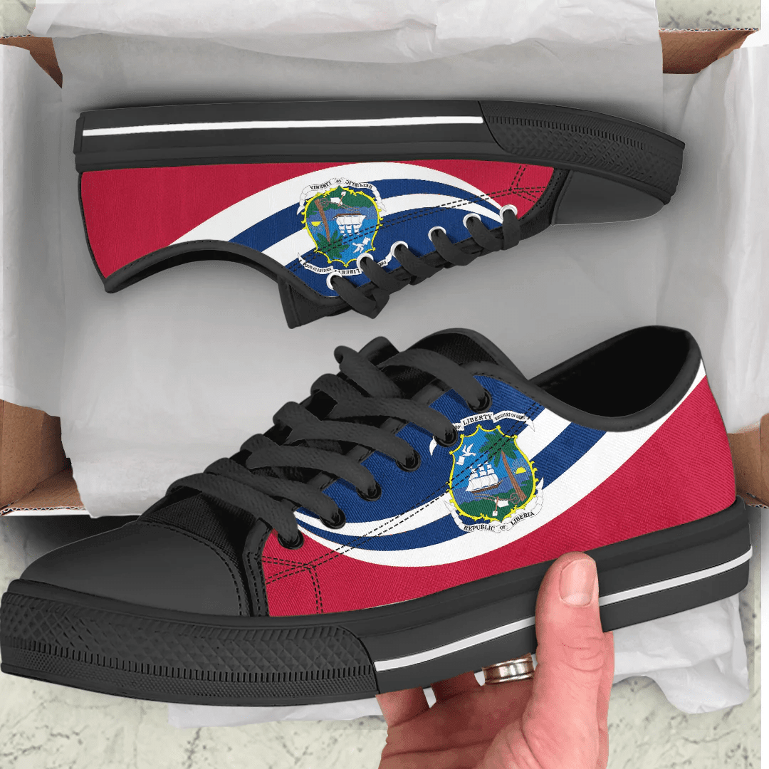Shoes Liberia Coat Of Arms And Flag Low Top Shoes