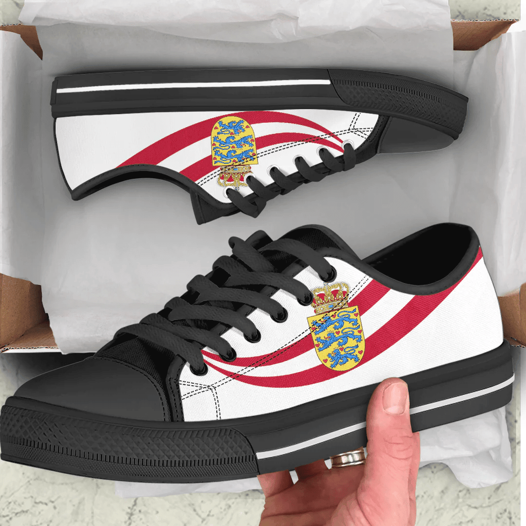 Shoes Denmark Coat Of Arms And Flag Low Top Shoes