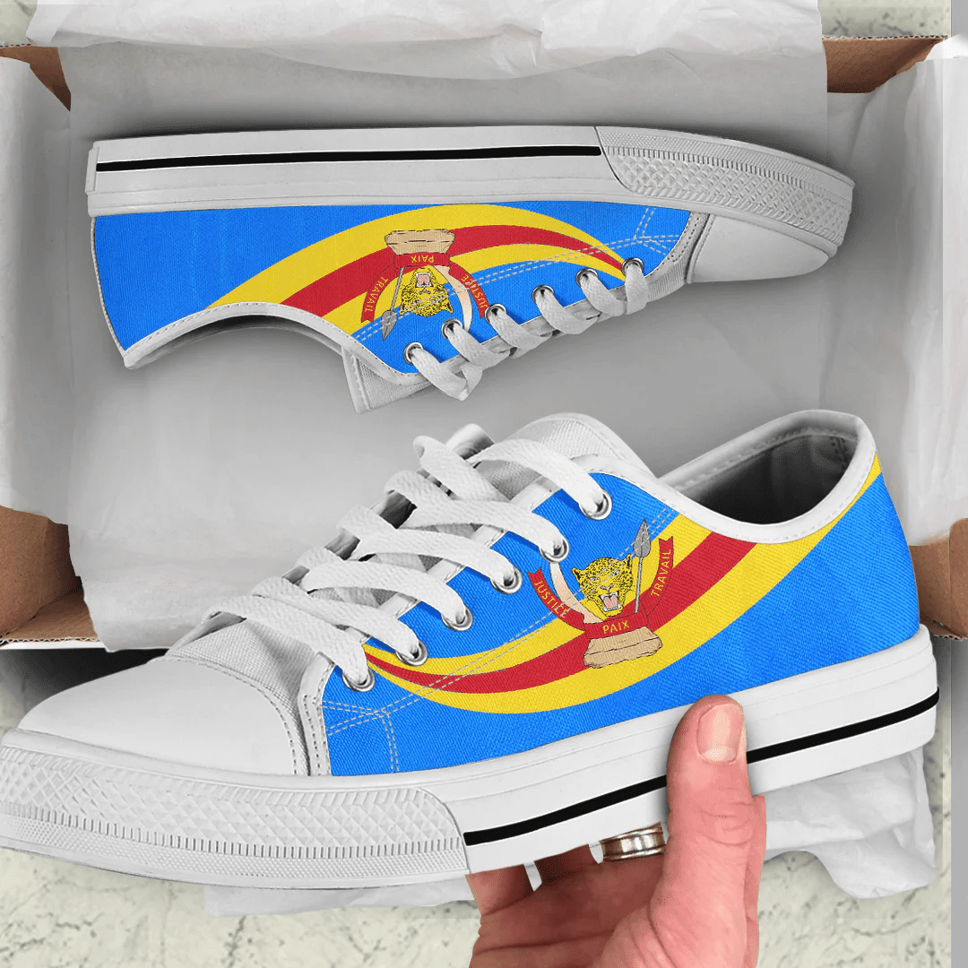 Shoes Democratic Republic Of The Congo Coat Of Arms And Flag Low Top Shoes