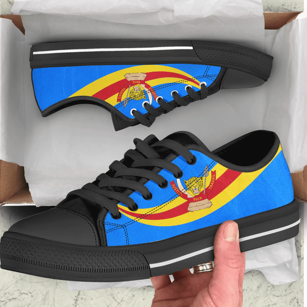 Shoes Democratic Republic Of The Congo Coat Of Arms And Flag Low Top Shoes