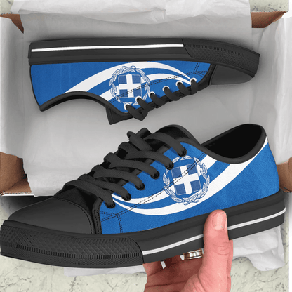 Shoes Greece Coat Of Arms And Flag Low Top Shoes