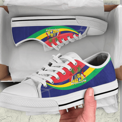 Shoes Mauritius Coat Of Arms And Flag Low Top Shoes