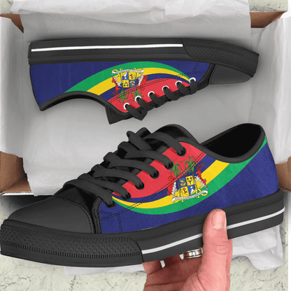 Shoes Mauritius Coat Of Arms And Flag Low Top Shoes