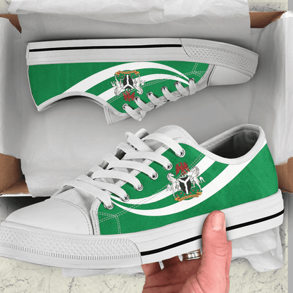 Shoes Nigeria Coat Of Arms And Flag Low Top Shoes