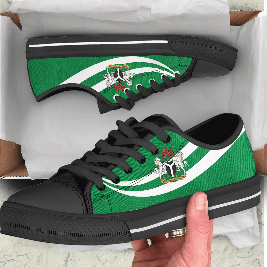 Shoes Nigeria Coat Of Arms And Flag Low Top Shoes