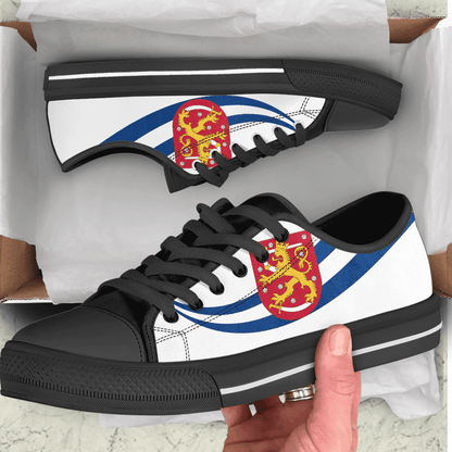 Shoes Finland Coat Of Arms And Flag Low Top Shoes