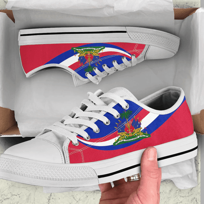 Shoes Haiti Coat Of Arms And Flag Low Top Shoes