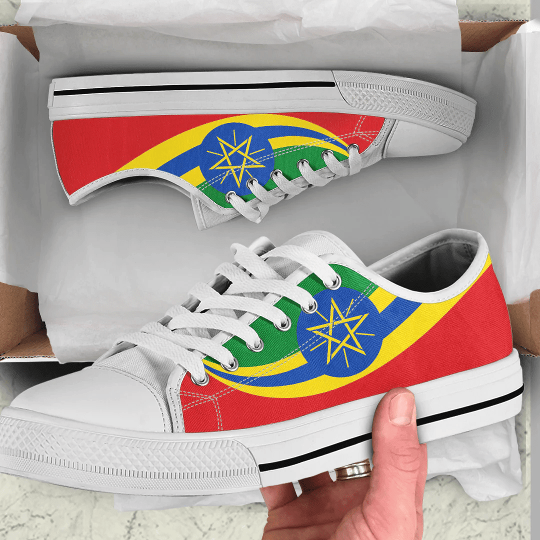 Shoes Ethiopia Coat Of Arms And Flag Low Top Shoes