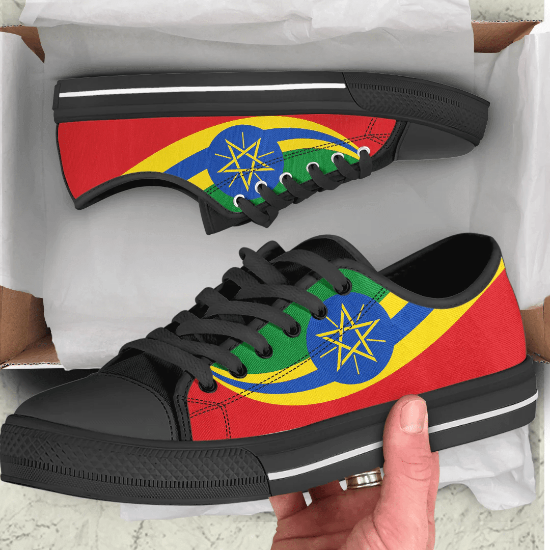 Shoes Ethiopia Coat Of Arms And Flag Low Top Shoes