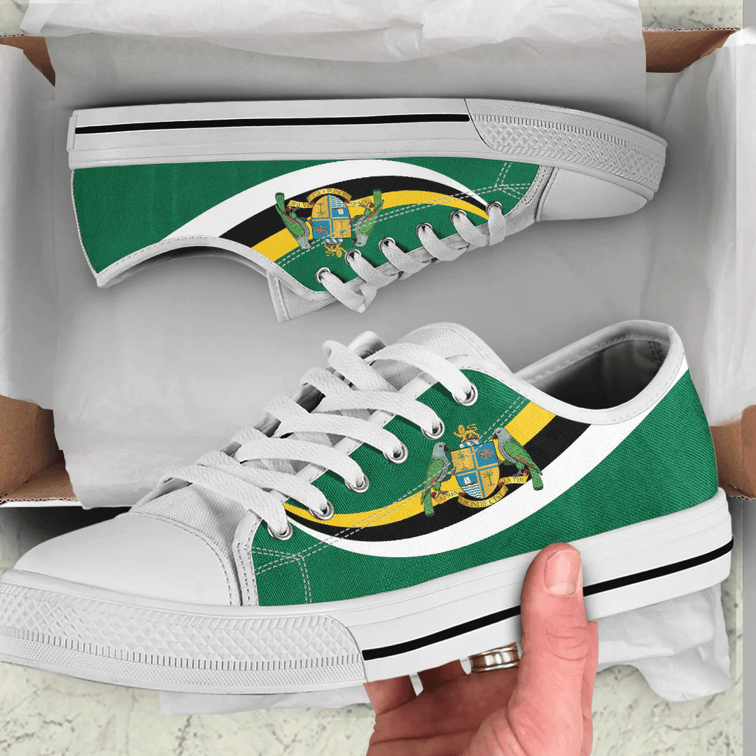 Shoes Dominica Coat Of Arms And Flag Low Top Shoes
