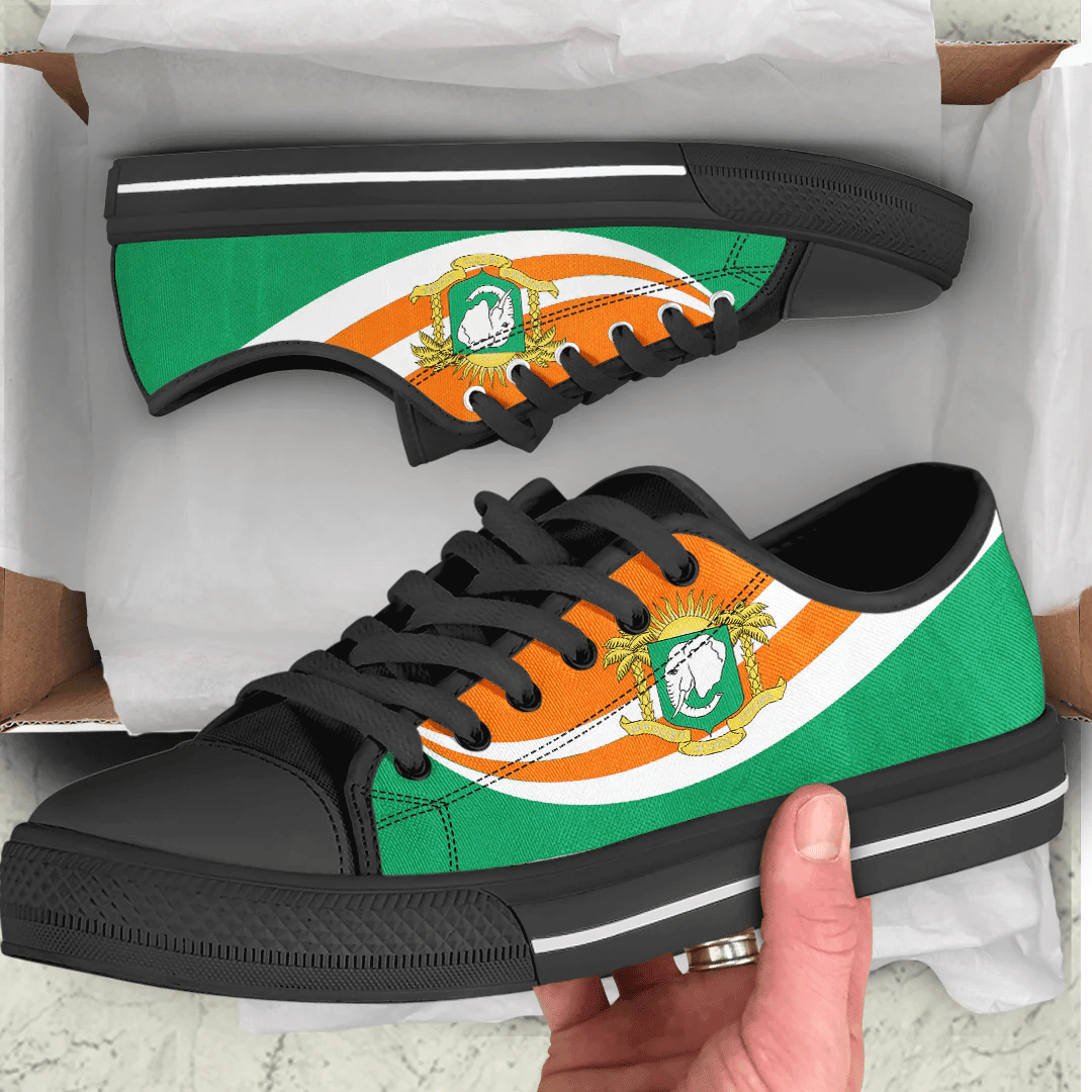 Shoes Ivory Coast Coat Of Arms And Flag Low Top Shoes