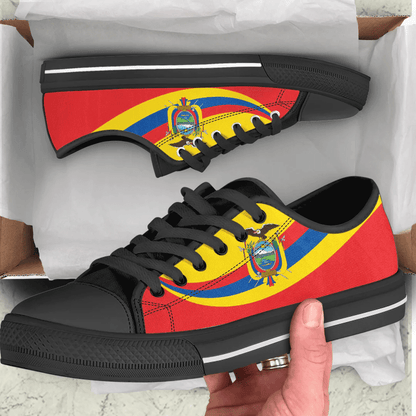 Shoes Ecuador Coat Of Arms And Flag Low Top Shoes