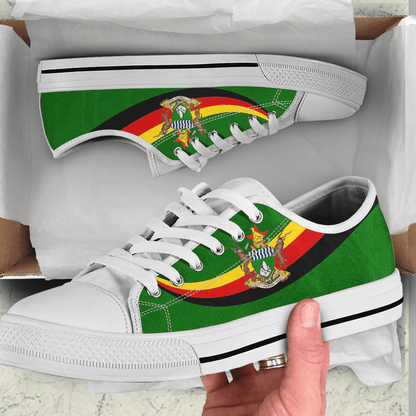Shoes Zimbabwe Coat Of Arms And Flag Low Top Shoes