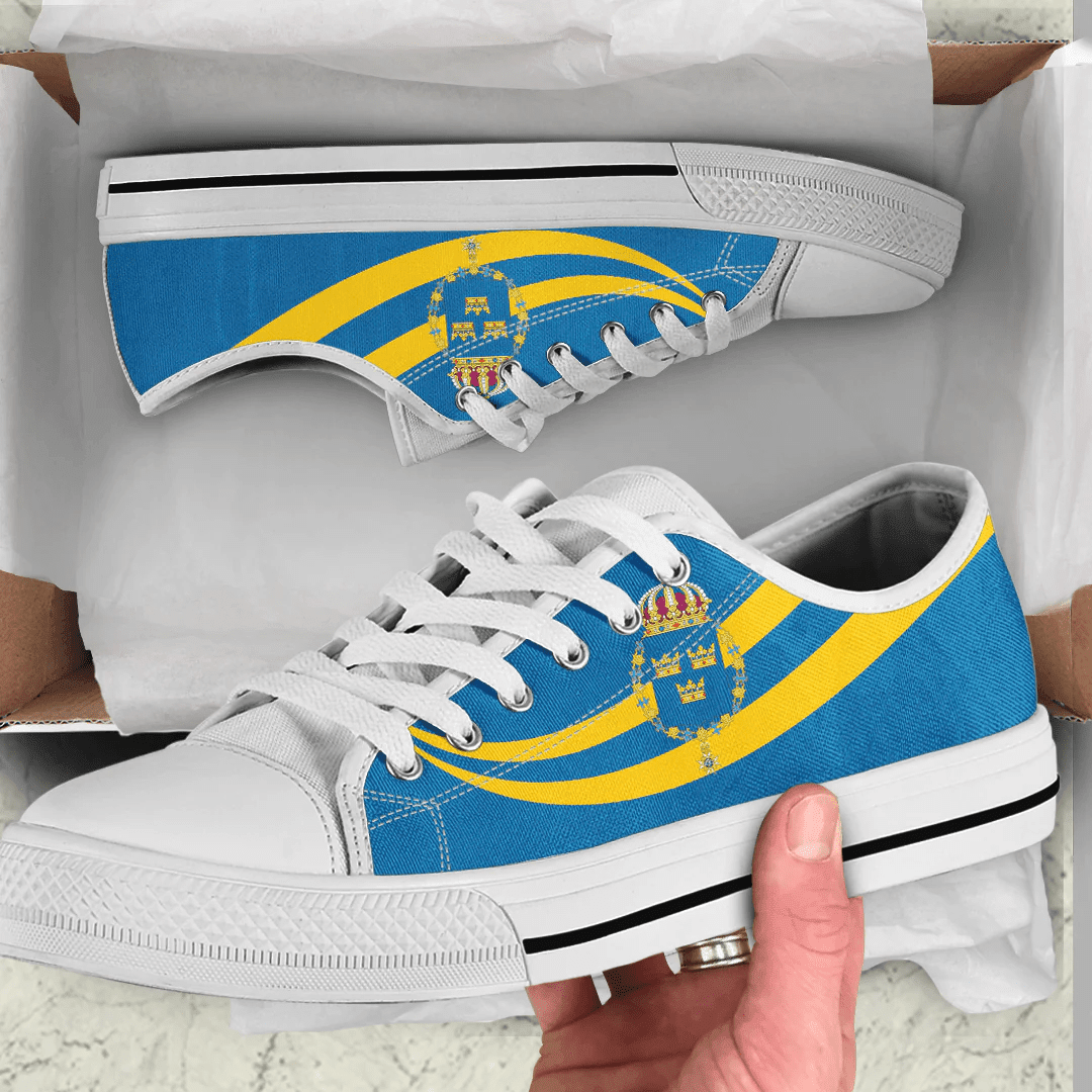 Shoes Sweden Coat Of Arms And Flag Low Top Shoes