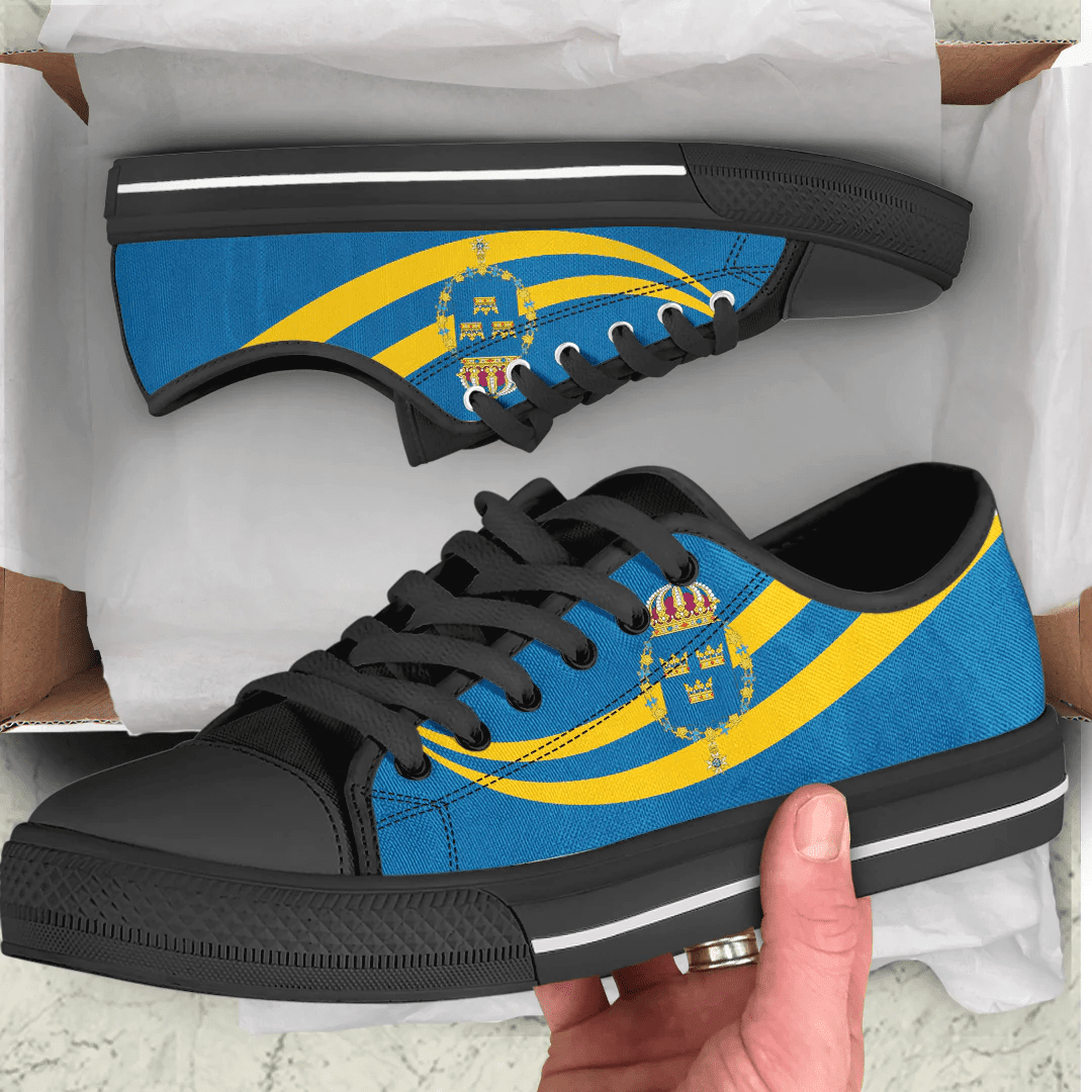 Shoes Sweden Coat Of Arms And Flag Low Top Shoes
