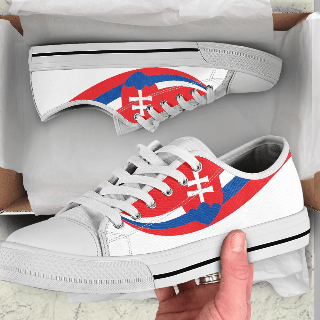 Shoes Slovakia Coat Of Arms And Flag Low Top Shoes