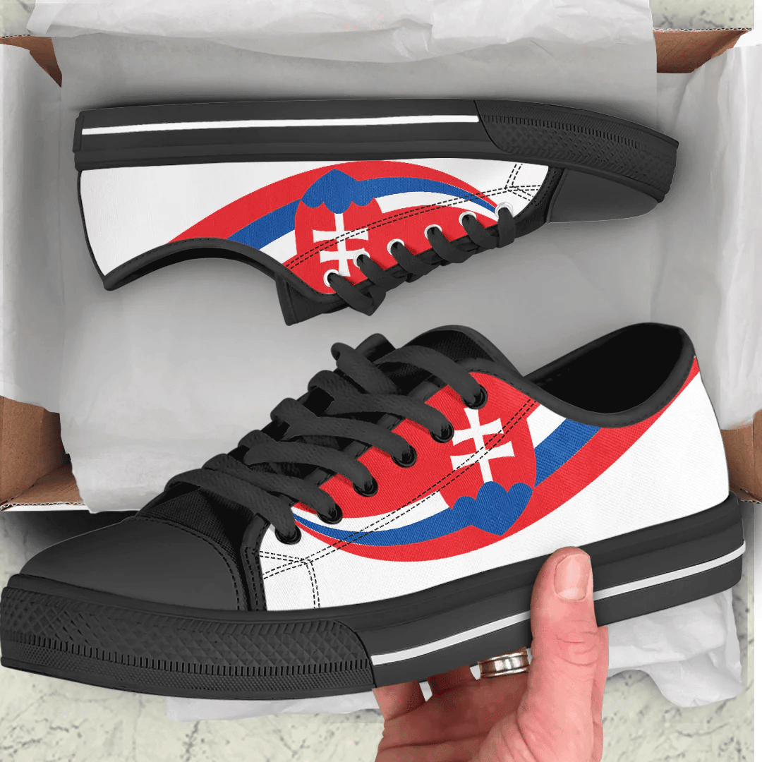 Shoes Slovakia Coat Of Arms And Flag Low Top Shoes